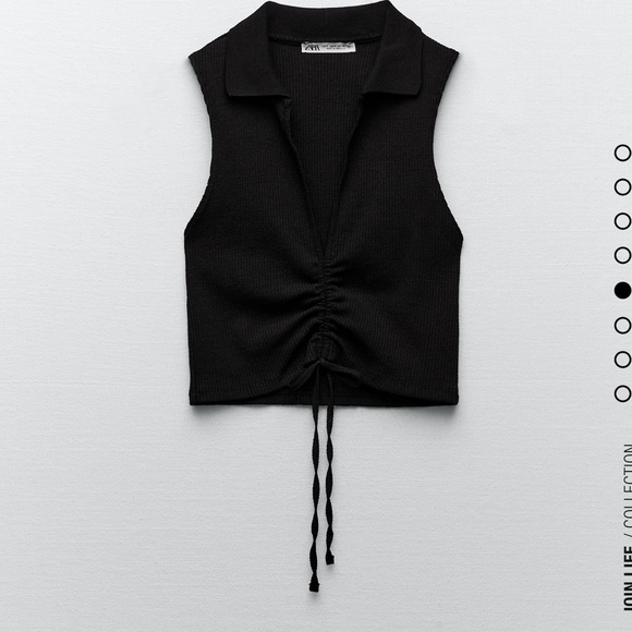 Zara Tops - Zara Sleeveless Polo Ruched Ribbed Crop top